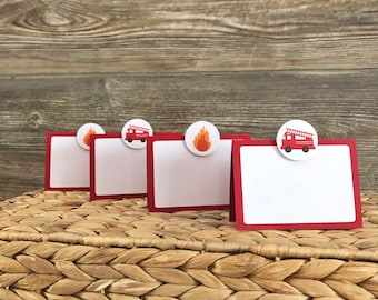 Fire Truck Food Tent,  Firetruck Place Card