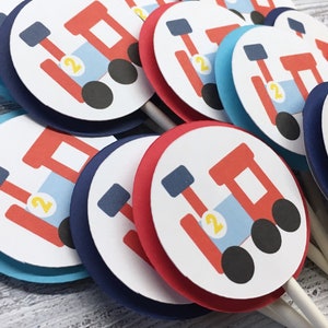 Train Cupcake Toppers, Choo Choo I&#39;m Two First Birthday Party