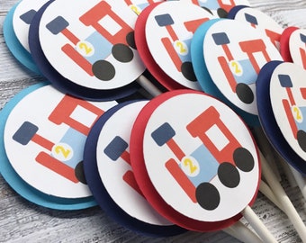 Train Cupcake Toppers, Choo Choo I'm Two Birthday Party, Locomotive Decorations