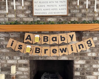 A Baby is Brewing Shower Banner, Beer Themed Party Decorations