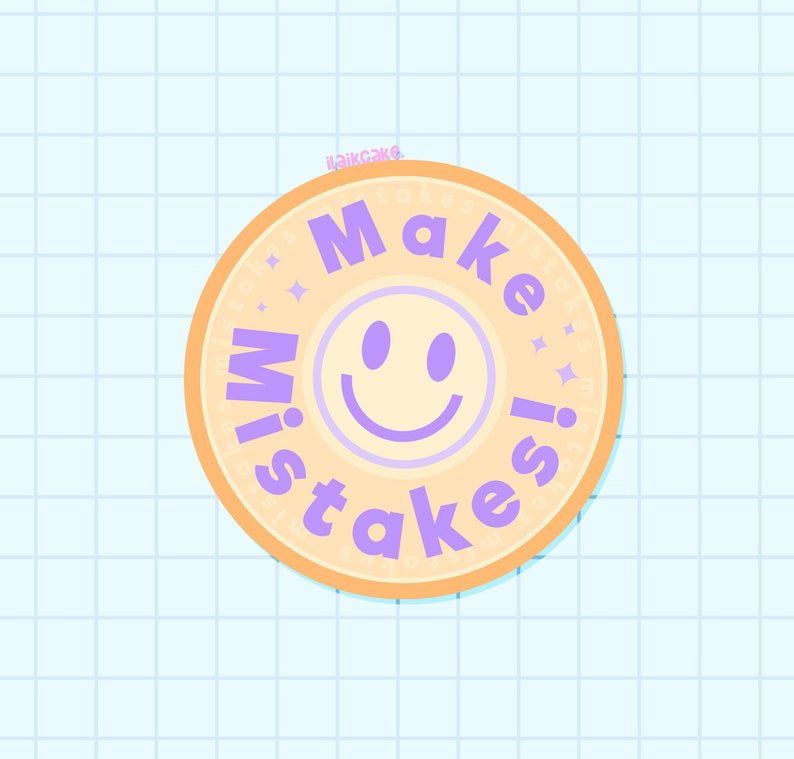 Past Mistake Visualization Sticker Neurospicy Make Mistakes! Sticker (scrapbooking / Diary Journal ...