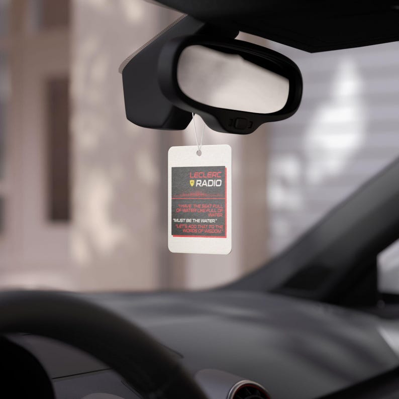 Leclerc "Must be the water" F1 Radio Car Air Freshener image 3
