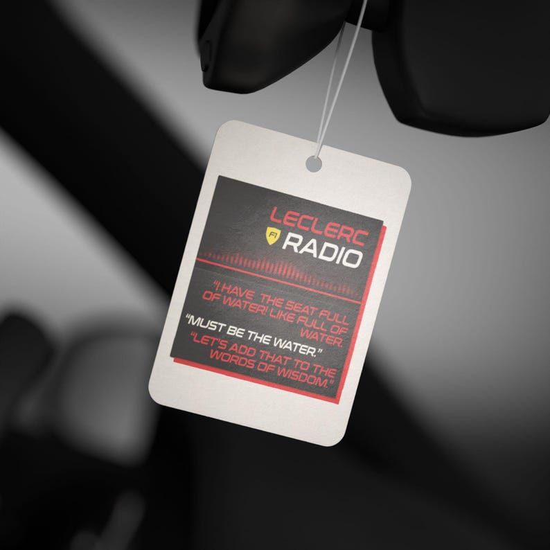 Leclerc "Must be the water" F1 Radio Car Air Freshener image 1