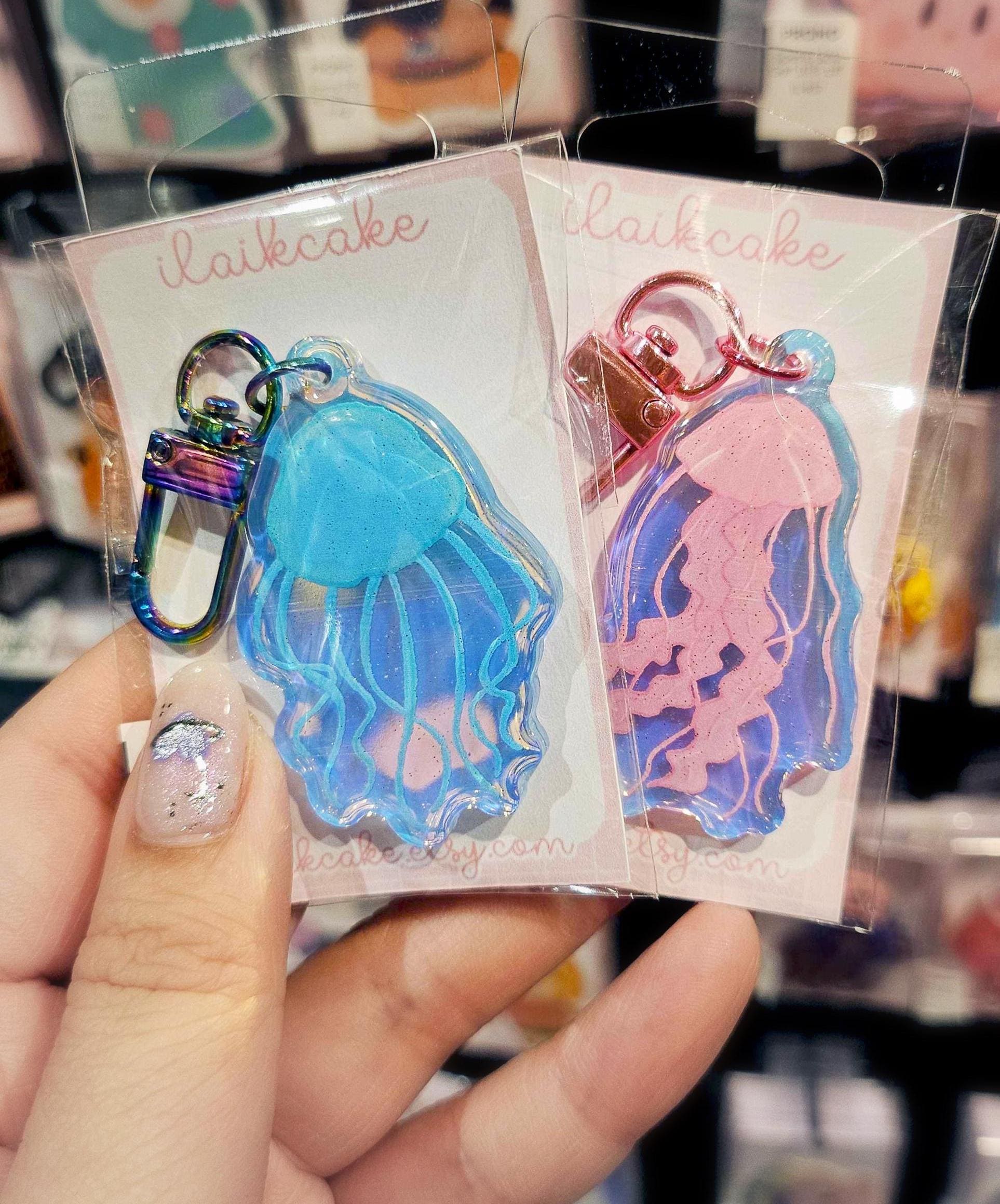 Jelly Fish Charm Keyring - Etsy