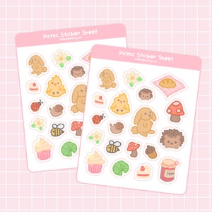 Foglio di adesivi per picnic (Scrapbooking / Diario / Quaderno / Planner di studio / Decorazione)