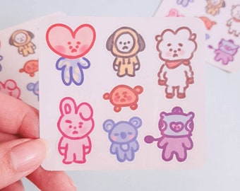 Smol BTS (ARMY) Stickers (Scrapbooking / Diary Journal / Notebook Study Planner / Decoration)