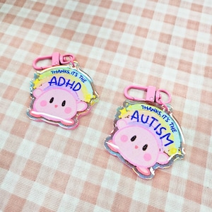 Ciondolo olografico Kirbs per ADHD/Autismo/AuDHD