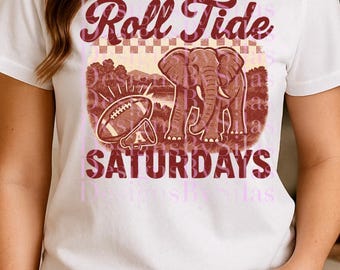 Retro Alabama Elephant Mascot Clipart | Fall College Football Saturdays Digital Art | Crimson Elephant PNG for Sublimation and Crafts