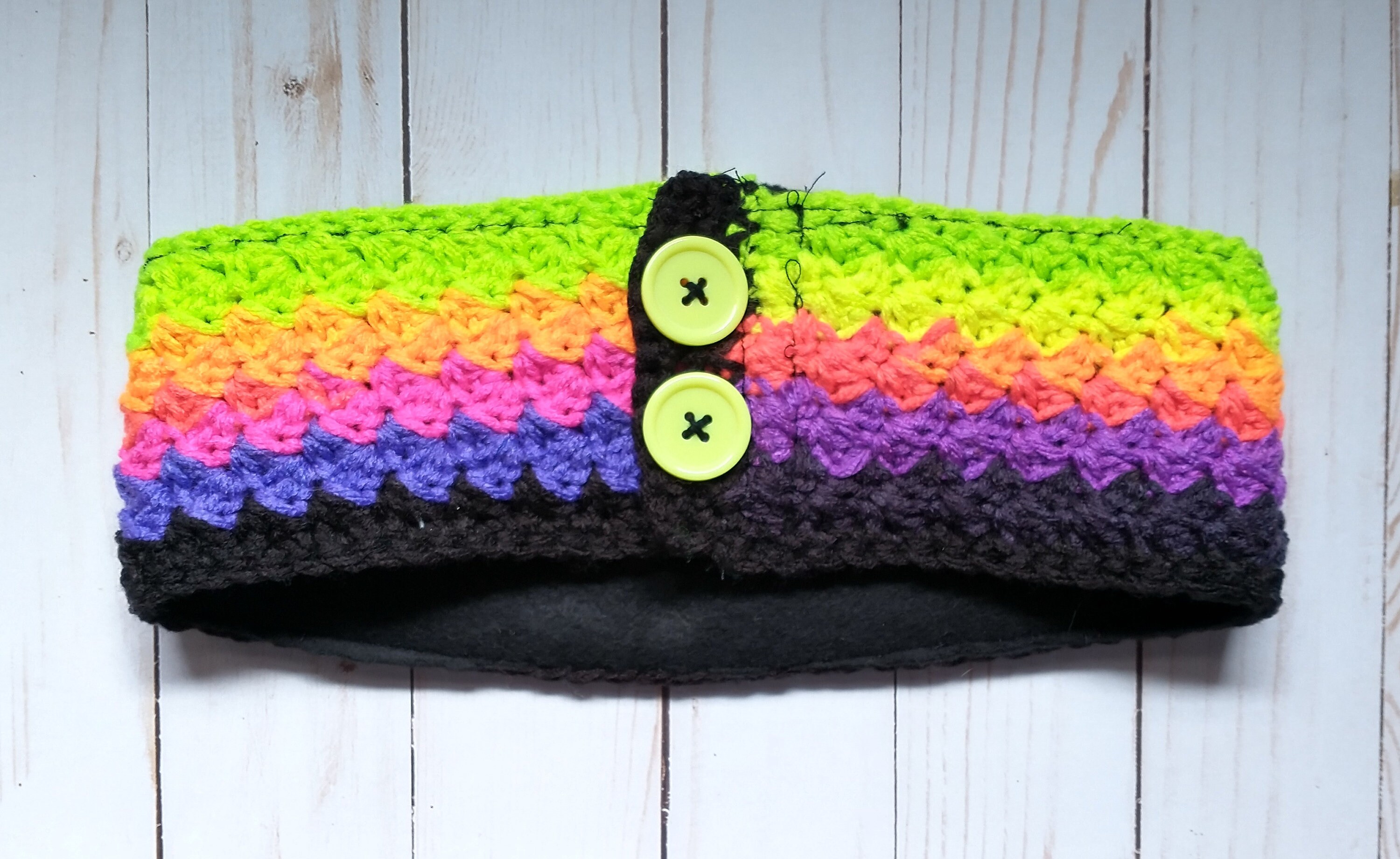Wild Fable crochet boho head wrap/ear warmers w/ fleece lining CROCHET PATTERN - Boho Headband - Crochet Head Wrap Pattern  main image 3