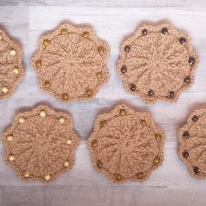 Crochet Coasters with Cork Back