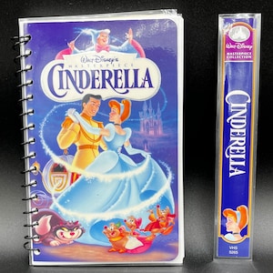 Upcycled Cinderella VHS Notebook – Handmade Disney Princess Journal – Vintage Disney Gift – SadSideKick 90s Stationery