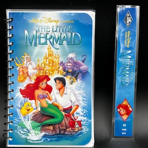 Upcycled Little Mermaid VHS Notebook – Handmade Disney Ariel Journal – SadSideKick Nostalgia Gift – 90s Stationery