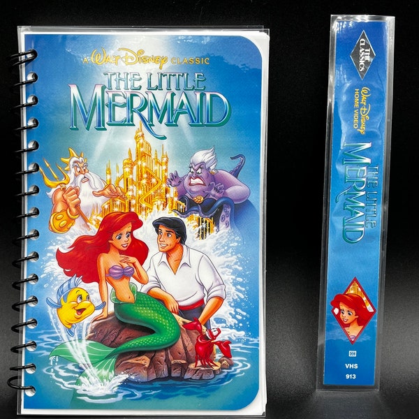 Upcycled The Little Mermaid VHS Notebook