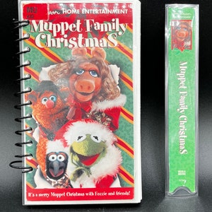 Upcycled Muppet Family Christmas VHS Notebook – Handmade Holiday Journal – Vintage Jim Henson Gift – SadSideKick Retro Stationery