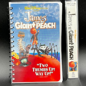 Upcycled James and the Giant Peach VHS Notebook – Handmade Disney Journal – Roald Dahl Gift – SadSideKick Vintage Stationery