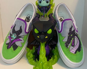 Custom Maleficent Vans — Hand-Painted by SadSideKick