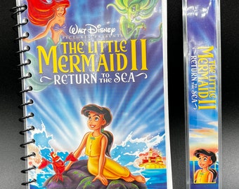 Upcycled Little Mermaid II VHS Notebook – Handmade Disney Journal – Vintage Sequel Stationery – SadSideKick Nostalgia Gift