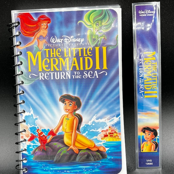 Upcycled The Little Mermaid II VHS Notebook