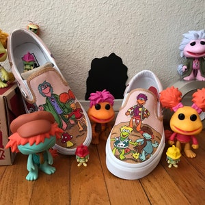Custom Fraggle Rock Vans – Hand-Painted Jim Henson Sneakers – Personalized 80s Puppet Shoes – SadSideKick Art