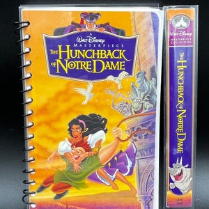 Upcycled Hunchback of Notre Dame VHS Notebook – Handmade Disney Gothic Journal – Vintage 90s Movie Stationery – SadSideKick Upcycled Gift