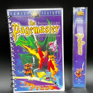 Upcycled The Pagemaster VHS Notebook – Handmade 90s Fantasy Journal – Vintage Movie Clamshell Gift – SadSideKick Adventure Stationery