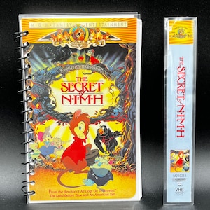 Upcycled Secret of NIMH VHS Notebook – Handmade Vintage Animated Film Journal – Retro 80s Collectible – SadSideKick Don Bluth Gift
