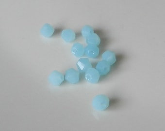 4mm Jade Lake Blue Faceted  Crystal Loose Bicone Bead  50 pcs CR5748