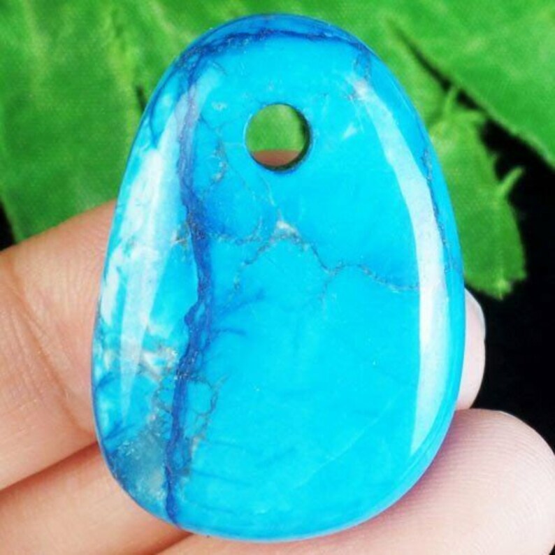 Blue Crazy Lace Agate Teardrop Pendant Bead Focal Bead