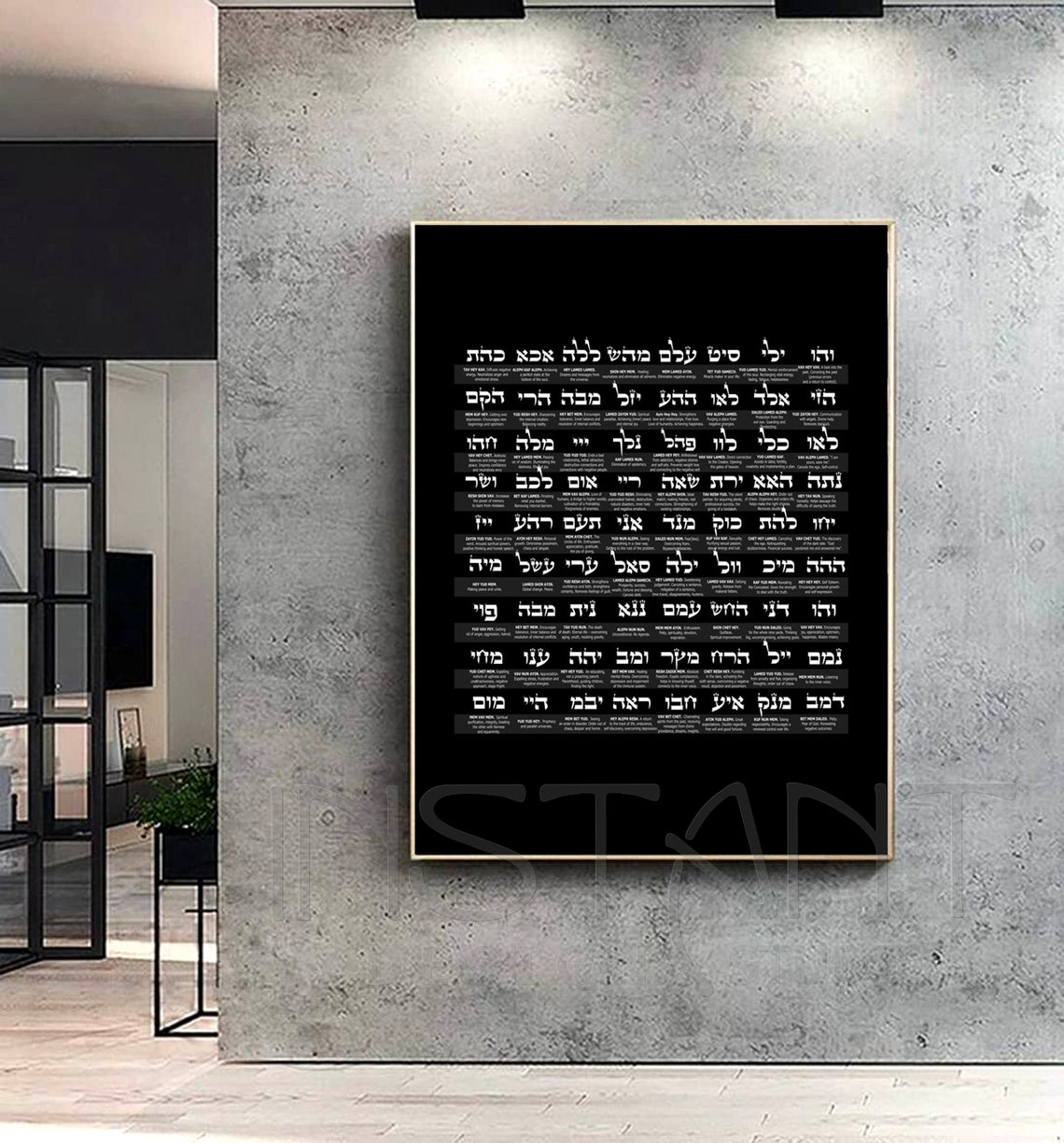 72 names of God Print Chart Guide Kabbalah Poster Minimalist | Etsy