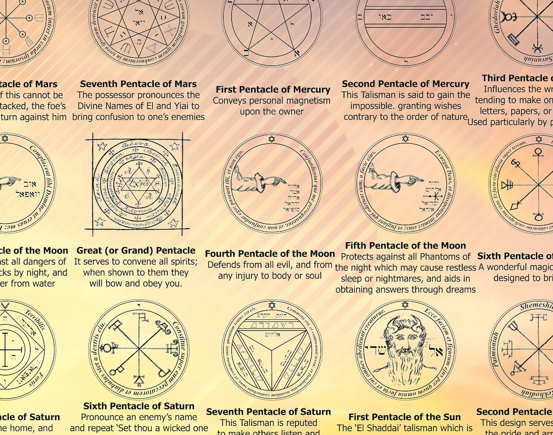 Roi Salomon Pentacles Sceau Clés 45 Significations graphiques | Etsy