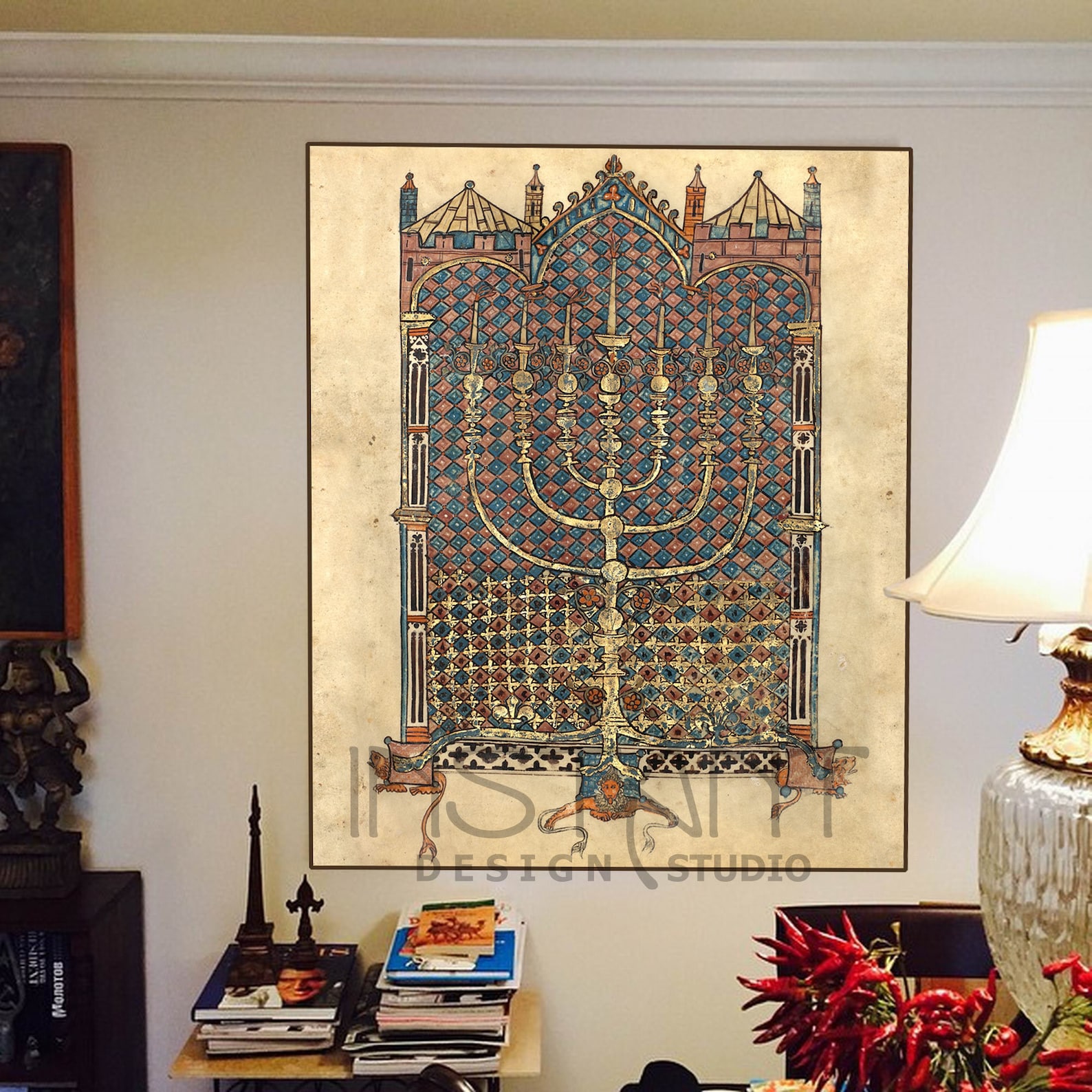 Menorah of the Tabernacle Print Kabbalah Hebrew Talisman Etsy