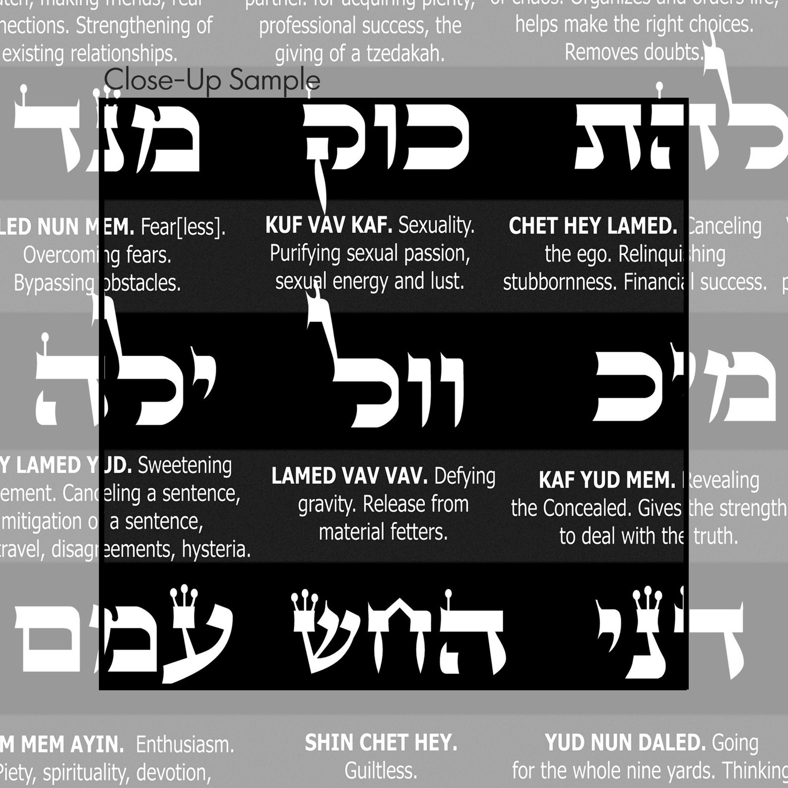 72 names of God Print Chart Guide Kabbalah Poster Minimalist Etsy
