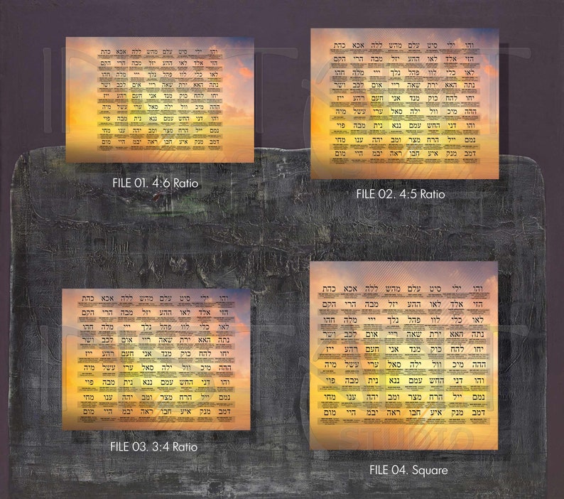 72 names of God Print Chart Divine Qualities Meanings Kabbalah | Etsy