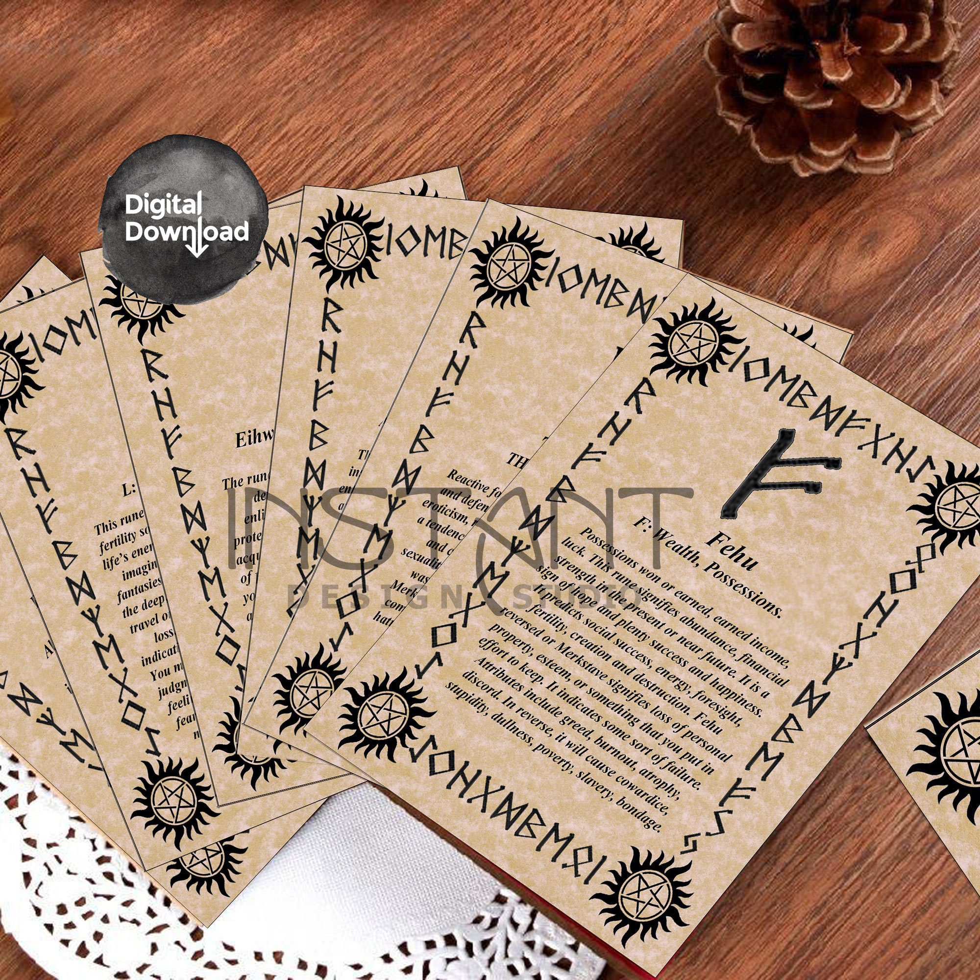 Printable Rune Set Custom Runes Set Elder Futhark Runes Print Etsy