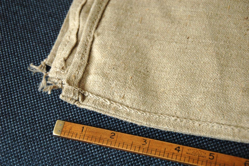 Antique Linen Sack Thick Canvas Upholstery Fabric Fabric for Pillows Linen Sack Vintage Grain Sack Unused Linen Fabric