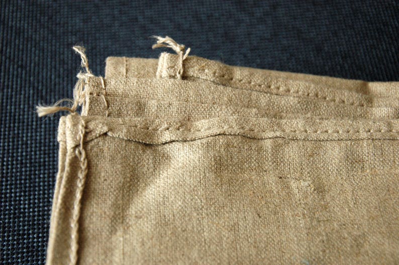 Antique Linen Sack Thick Canvas Upholstery Fabric Fabric for Pillows Linen Sack Vintage Grain Sack Unused Linen Fabric