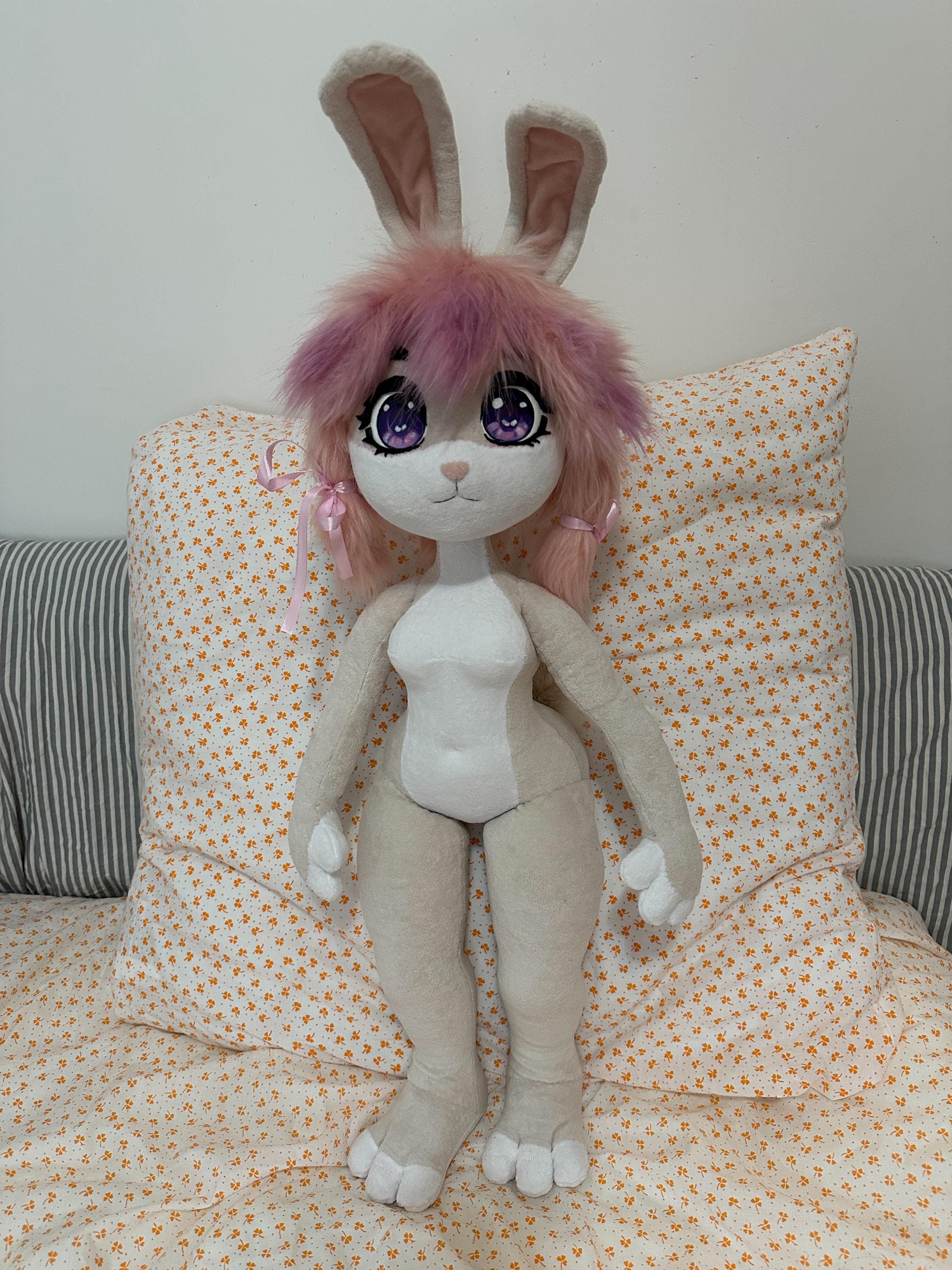 Large Kemono Bunny Plush Doll: Anthro Fursuit-style Plushie - Etsy