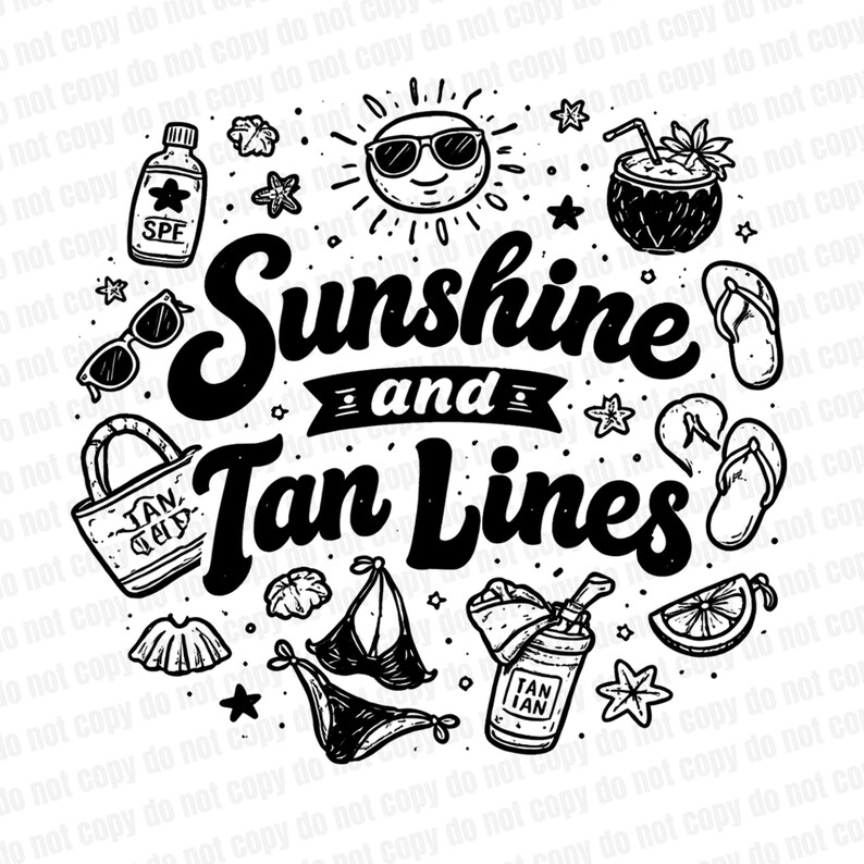 Sunshine and Tan Lines PNG Bundle, Pool Party Designs, Summer Quotes ...