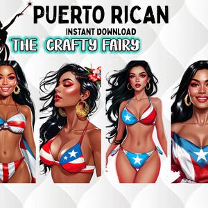 4 Beautiful Puerto Rican Woman PNG, Latina png,Puerto Rican png, Boricua png ,Boricua Girl png, Boricua Pride ,Sublimation, Instant download