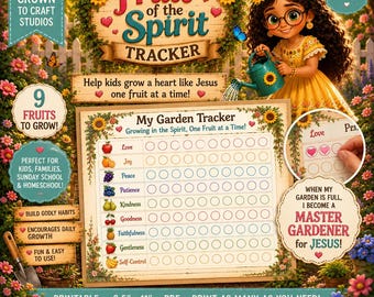 Materialienpaket „Früchte des Geistes“ | Christlicher Kinder-Tracker | Tägliche, wöchentliche und monatliche Gewohnheitsübersicht | Bibelstudienmaterial | PDF herunterladen