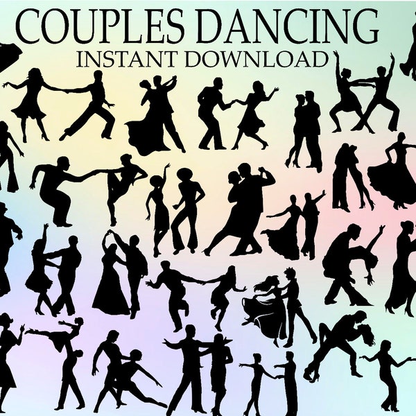 Dancing Silhouette Bundle Svg, 28 Images, Disco Dancing SVG, Tango Svg, Couple Dancing Svg, Flamenco Svg, Couple Svg, Music Svg, Dancing Svg