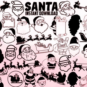 Santa Bundle Svg, 34 Images, Reindeer Svg, Santa&#39;s Reindeer Svg, Christmas Svg, Santa Png, Santa Sleigh Svg, Instant Download