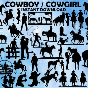 Cowboy Cowgirl Bundle SVG, 38 Bilder, Country SVG, Png-Dateien, Südstaaten, Country Boy geschnitten Datei, Cricut, Silhouette, Instant download
