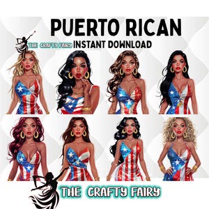 8 Beautiful Puerto Rican Woman PNG, Latina png, Puerto Rican png, Boricua png , Boricua Girl png, Latina PNG, Sublimation, Instant Download