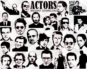 Actors SVG Bundle, Movie Star Clipart (Digital Download)