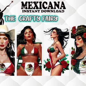 4 Gorgeous Mexican Woman PNG, Latina png, Mexican Lady png, Mexicana png ,Mexican Girl png, Mexican Pride ,Chicana PnG, Sublimation download