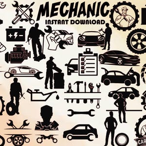 Car Mechanic Svg Bundle, 32 Images, Vehicle Svg, Mechanic Svg, Mechanic Png, Auto repair Svg, Car Svg, Instant Download