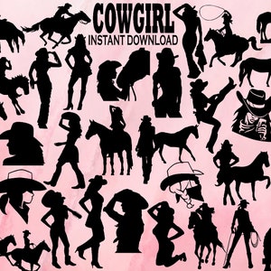 Cowgirl Bundle SVG, 32 Immagini, Country Svg, File PNG, Southern, File di taglio Country Girl, Cavallo Svg, Cowgirl Svg, Download immediato