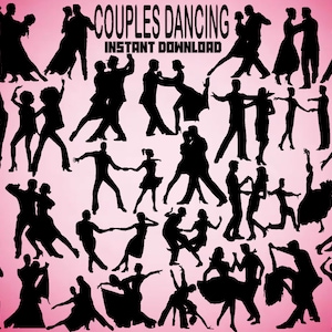 Dancing Silhouette Bundle Svg, 30 Images, Disco Dancing SVG, Tango Svg, Couple Dancing Svg, Flamenco Svg, Couple Svg, Music Svg, Dancing Svg