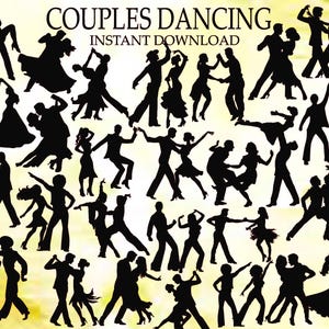 Tanzen Silhouette Bundle SVG, 28 Bilder, Disco Tanzen SVG, Tango SVG, Paar Tanzen dafür, Flamenco Paar, Paar Musik, Tanzen SVG